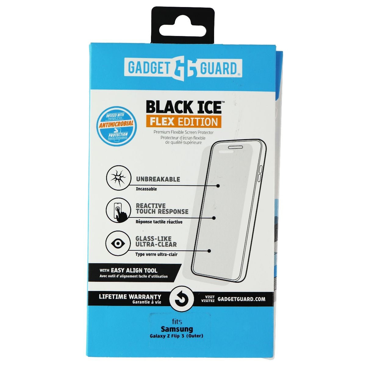 Gadget Guard Black Ice Flex Edition Screen Protector for Samsung Galaxy Z Flip 3 Cell Phone - Screen Protectors Gadget Guard - Simple Cell Bulk Wholesale Pricing - USA Seller
