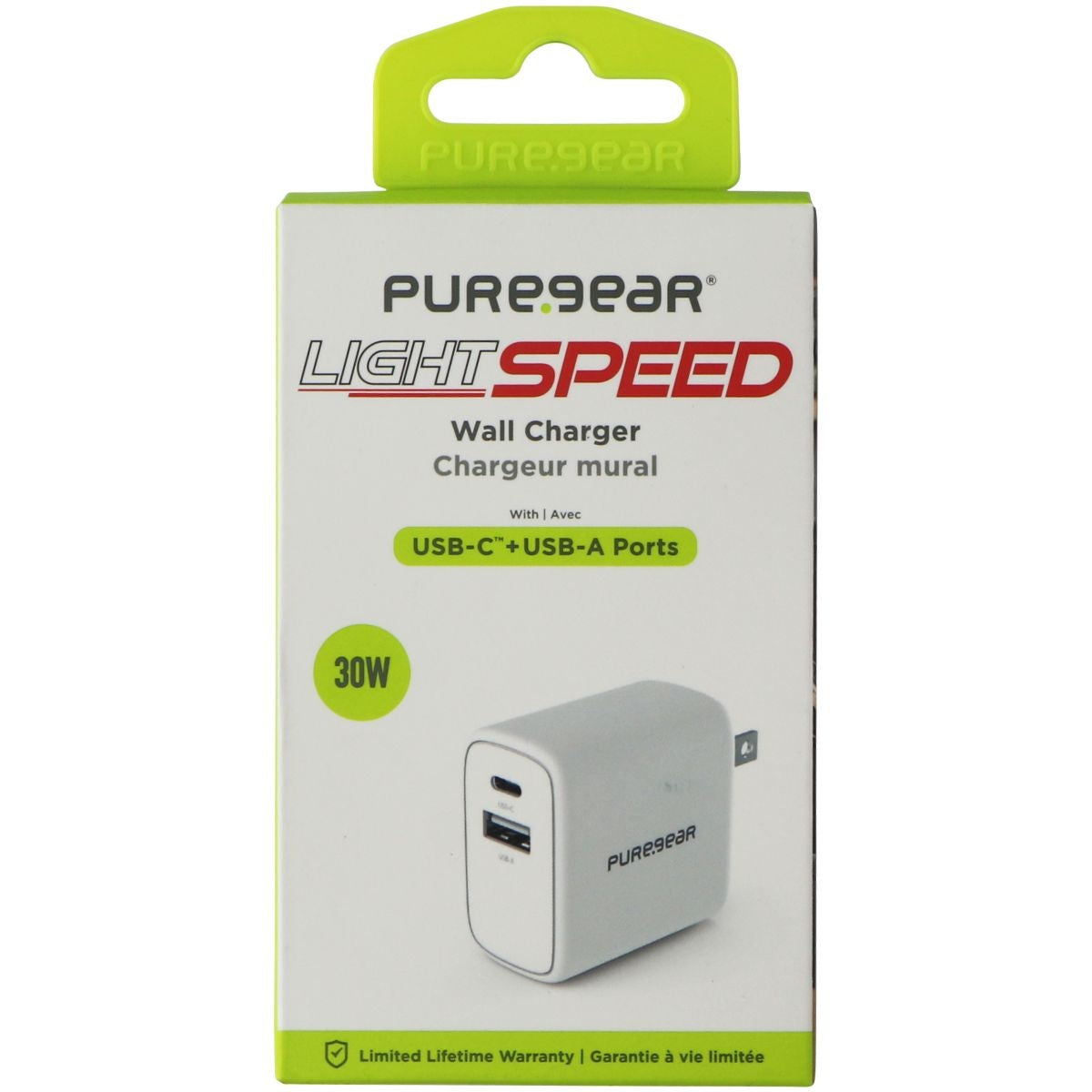PureGear LightSpeed (30-Watt) USB-C and USB-A Wall Charger - White Cell Phone - Chargers & Cradles PureGear - Simple Cell Bulk Wholesale Pricing - USA Seller