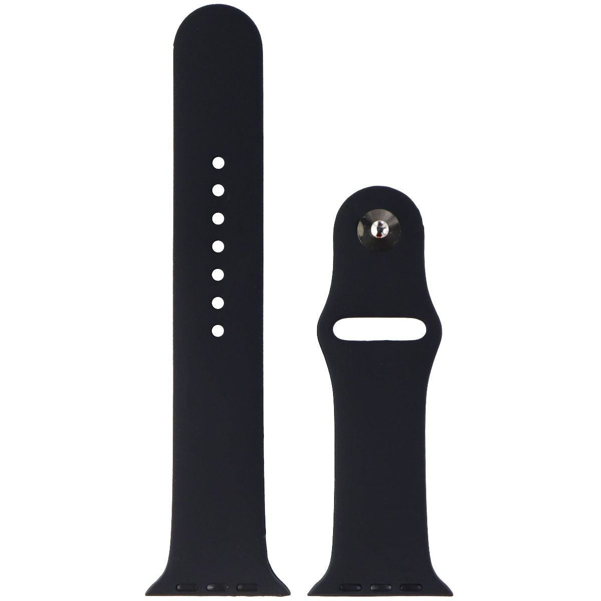 Silicone Watch Band for Apple Watch 42/44/45mm Cases - Black - Large Smart Watch Accessories - Watch Bands Unbranded - Simple Cell Bulk Wholesale Pricing - USA Seller