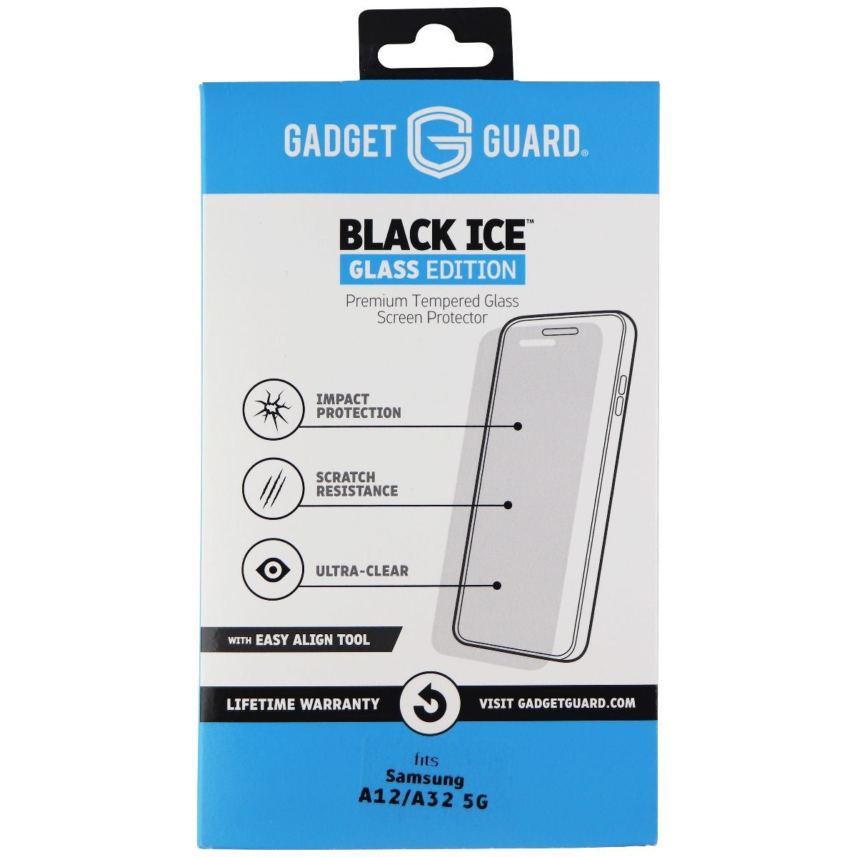 Gadget Guard Black Ice Glass Edition Tempered Glass for Samsung A12 & A32 5G Cell Phone - Screen Protectors Gadget Guard - Simple Cell Bulk Wholesale Pricing - USA Seller
