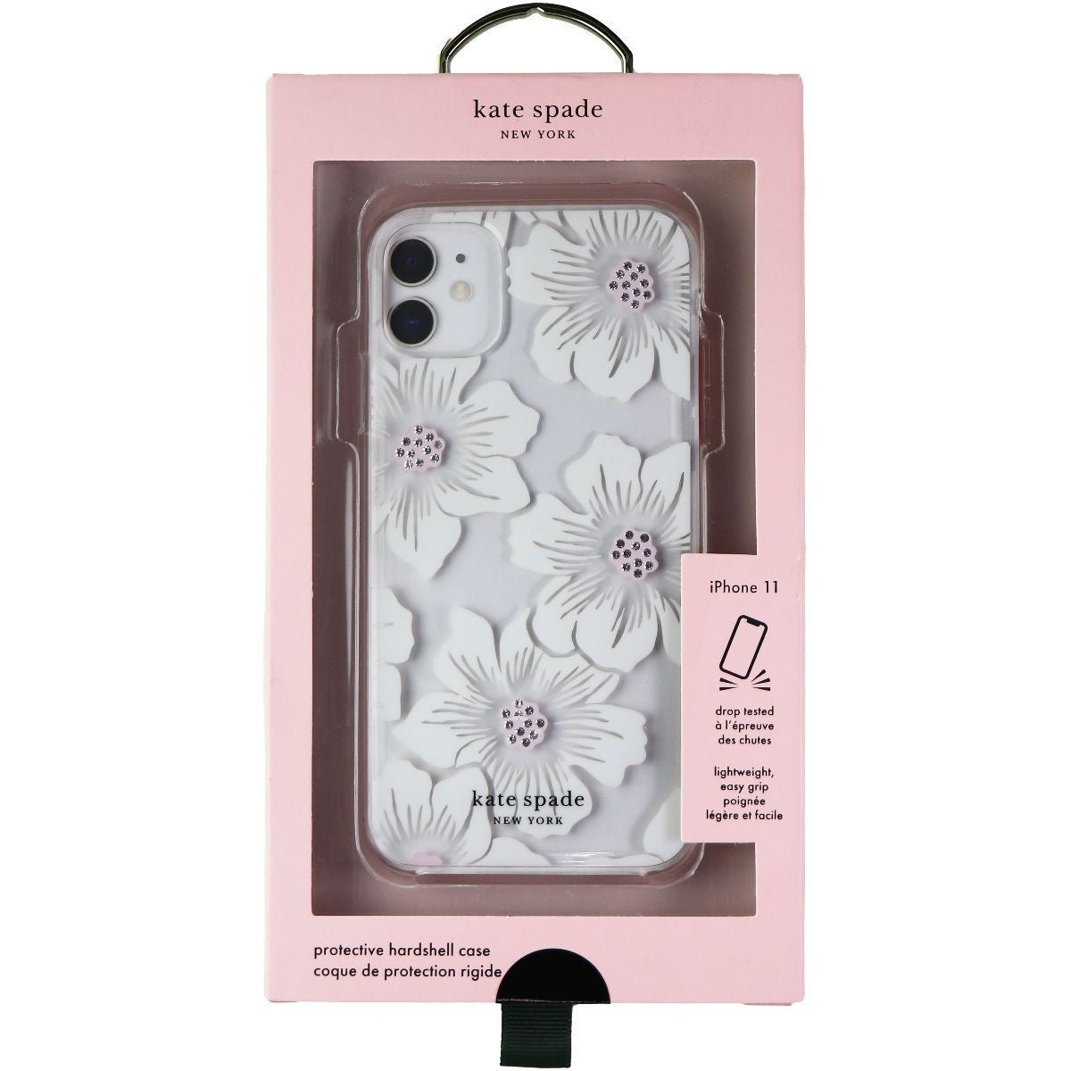 Kate Spade Hardshell Case for Apple iPhone 11 - White Hollyhock/Clear Cell Phone - Cases, Covers & Skins Kate Spade - Simple Cell Bulk Wholesale Pricing - USA Seller