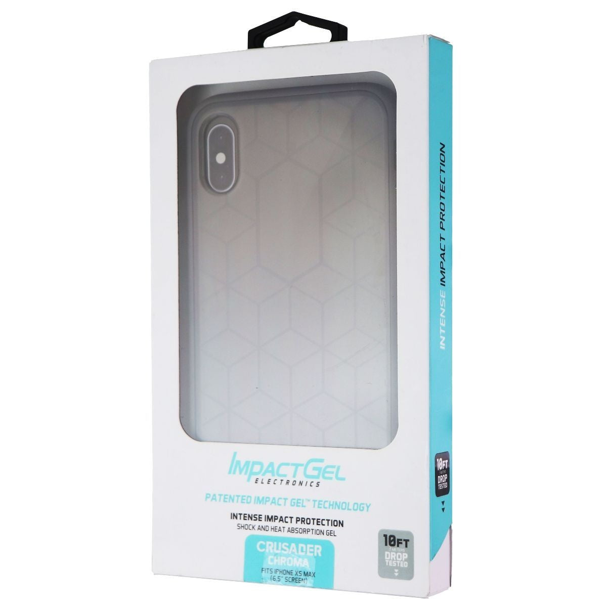 Impact Gel Crusader Chroma Series Case for Apple iPhone Xs Max - Gray/Geometric Cell Phone - Cases, Covers & Skins Impact Gel - Simple Cell Bulk Wholesale Pricing - USA Seller