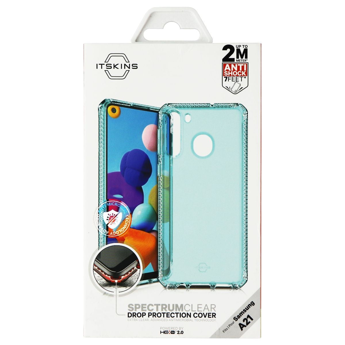 ITSKINS - Spectrum Clear - Designed for Samsung A21 - Translucent/Blue Cell Phone - Cases, Covers & Skins ITSKINS - Simple Cell Bulk Wholesale Pricing - USA Seller