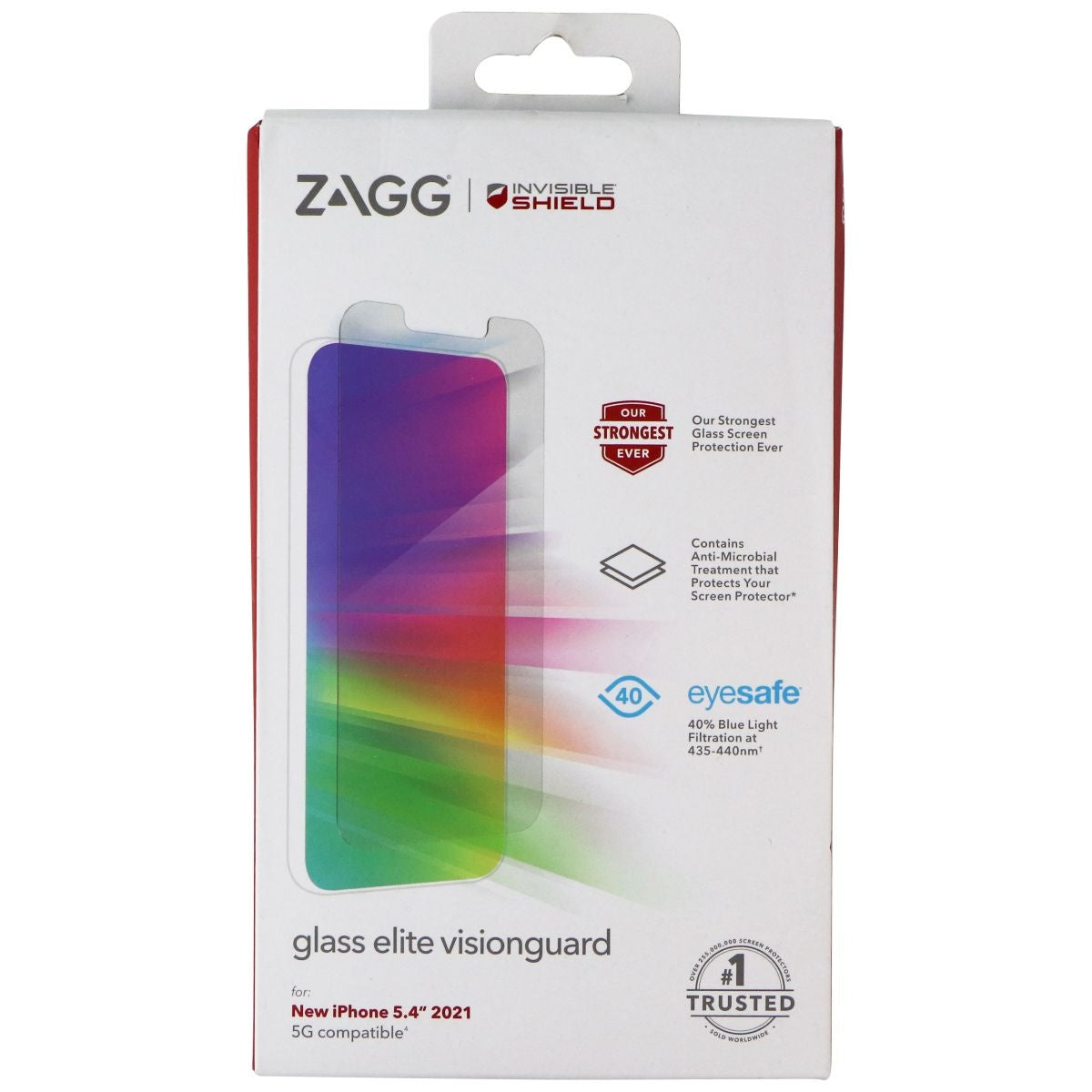 ZAGG InvisibleShield (Glass Elite VisionGuard) for iPhone 13 mini - Clear Cell Phone - Screen Protectors Zagg - Simple Cell Bulk Wholesale Pricing - USA Seller