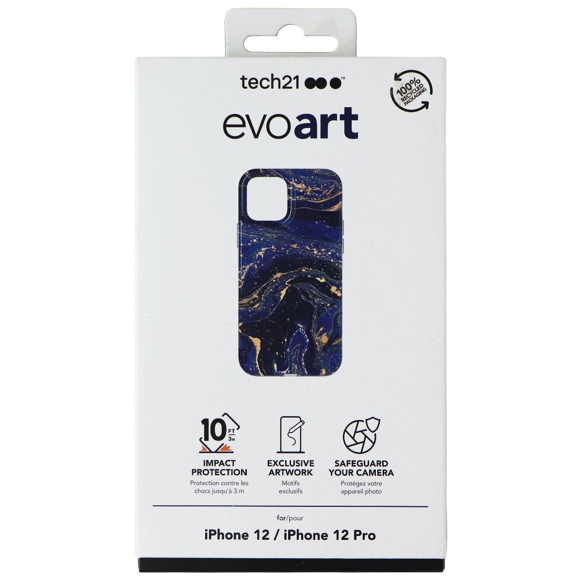 Tech21 EvoArt Series Case for Apple iPhone 12 and iPhone 12 Pro - Blue Marbling Cell Phone - Cases, Covers & Skins Tech21 - Simple Cell Bulk Wholesale Pricing - USA Seller