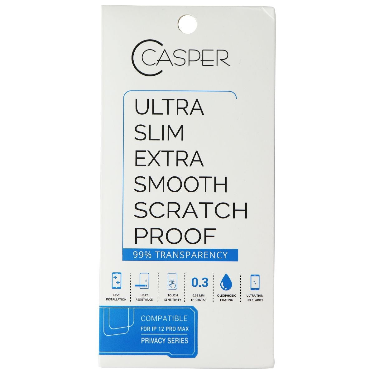Casper Privacy Series Ultra Slim Screen Protector for iPhone 12 Pro Max Cell Phone - Screen Protectors Casper - Simple Cell Bulk Wholesale Pricing - USA Seller