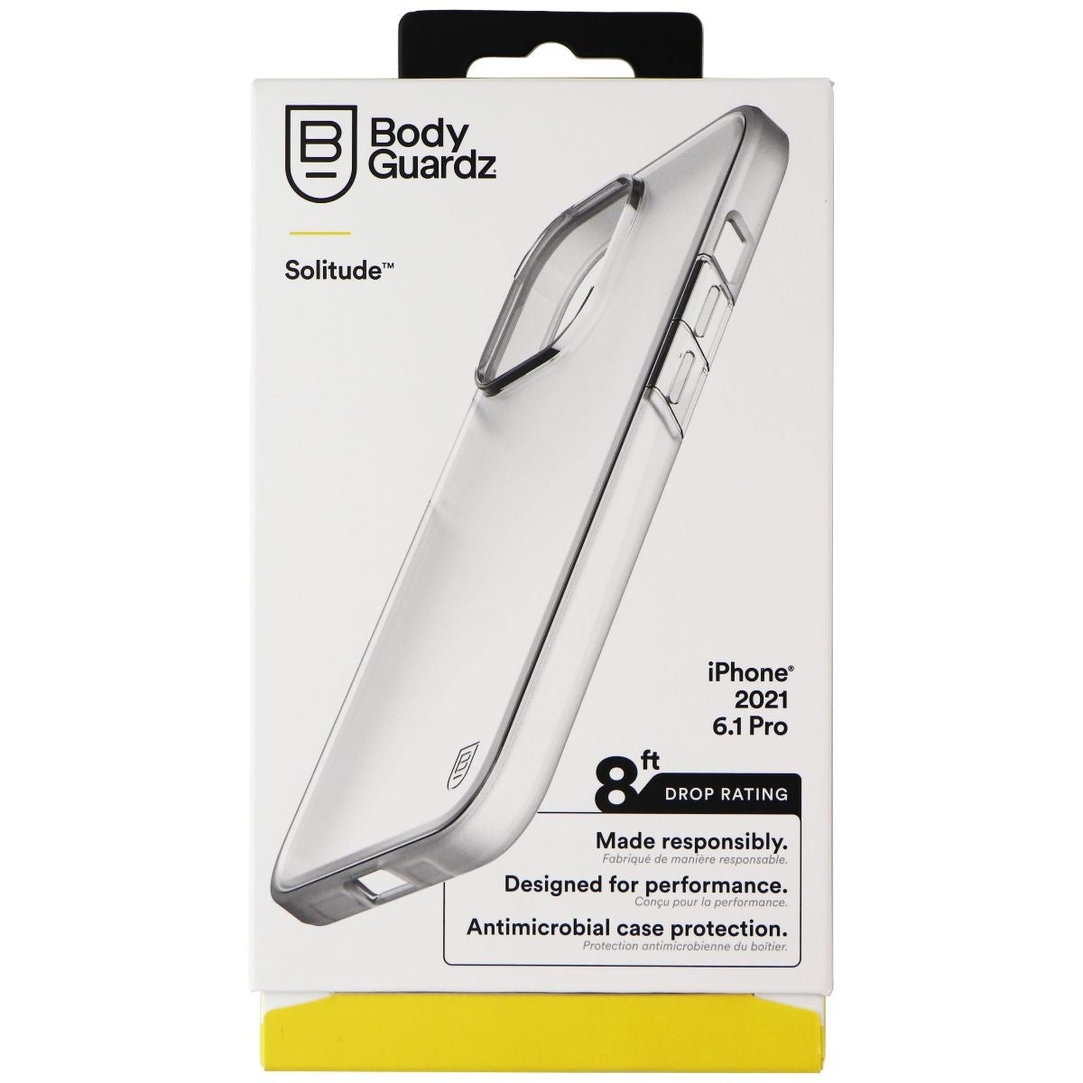 BodyGuardz Solitude Series Gel Case for iPhone 13 Pro - Clear/Frost Cell Phone - Cases, Covers & Skins BODYGUARDZ - Simple Cell Bulk Wholesale Pricing - USA Seller