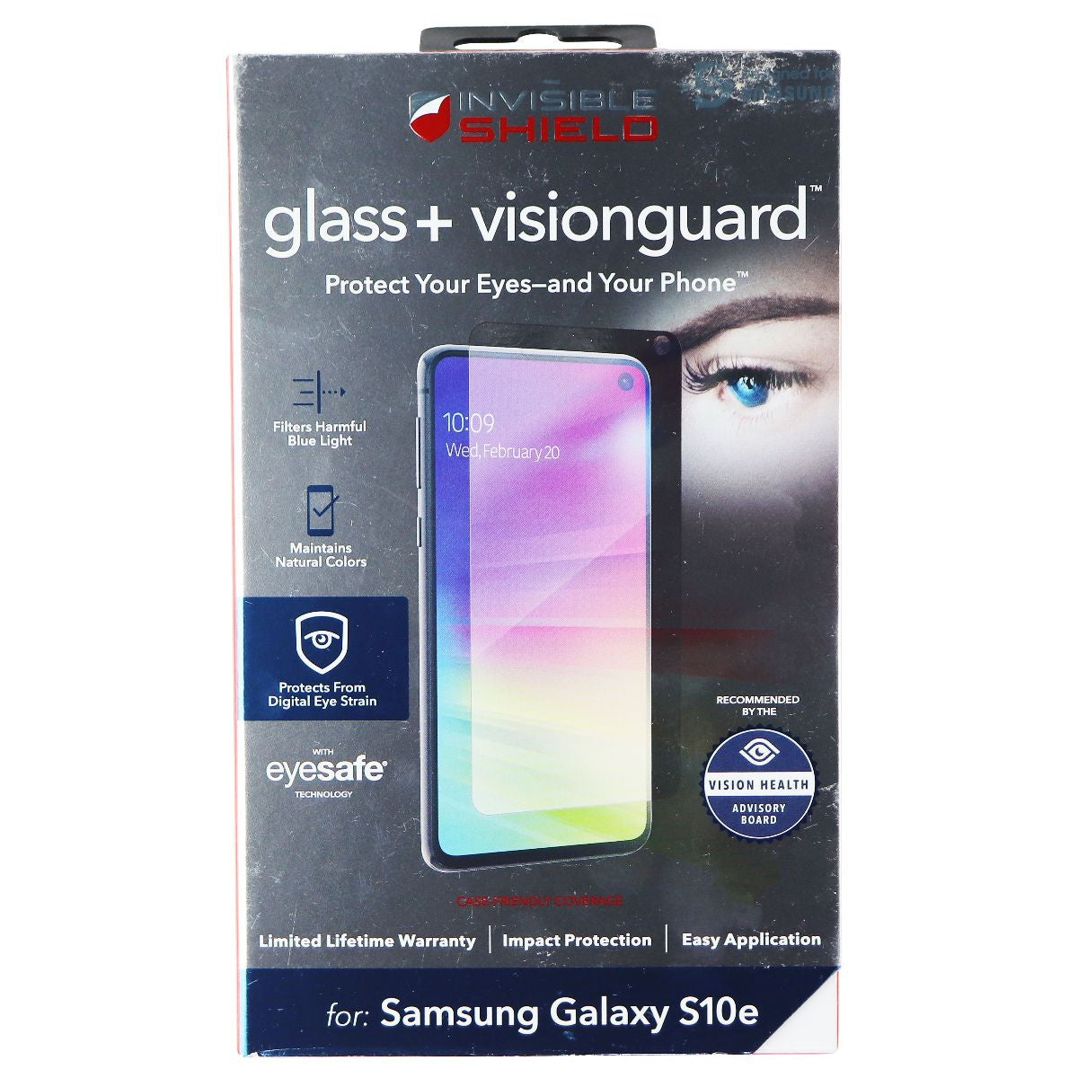 ZAGG InvisibleShield Glass+ VisionGuard Screen Protector for Samsung Galaxy S10e Cell Phone - Screen Protectors Zagg - Simple Cell Bulk Wholesale Pricing - USA Seller