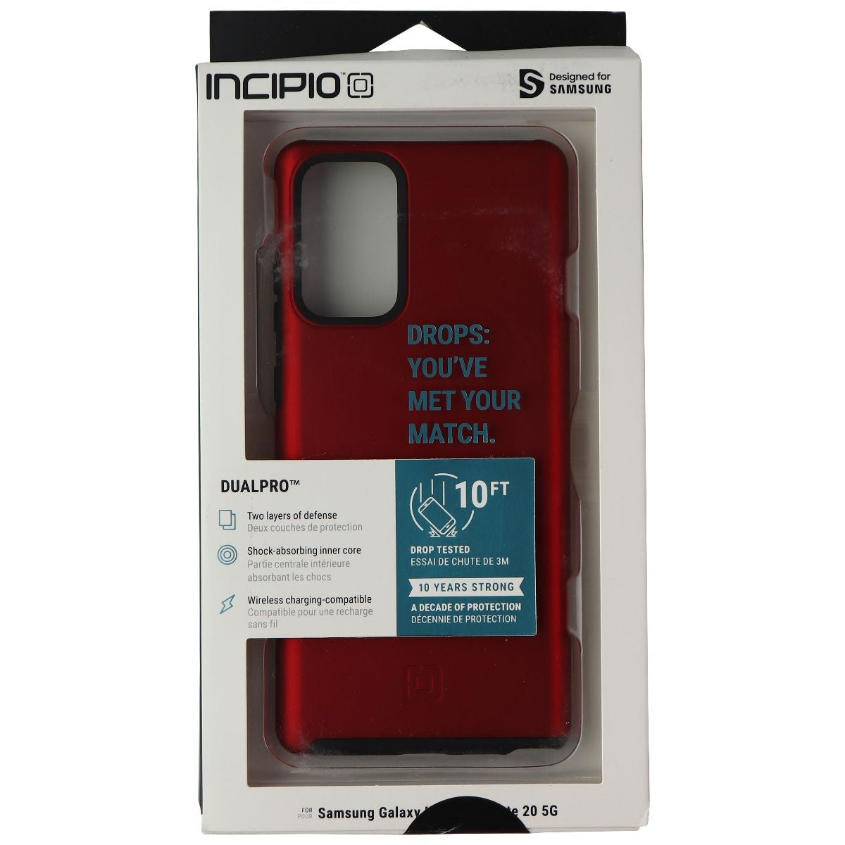 Incipio DualPro Case Compatible with Samsung Galaxy Note20 Iridescent Red/Black Cell Phone - Cases, Covers & Skins Incipio - Simple Cell Bulk Wholesale Pricing - USA Seller