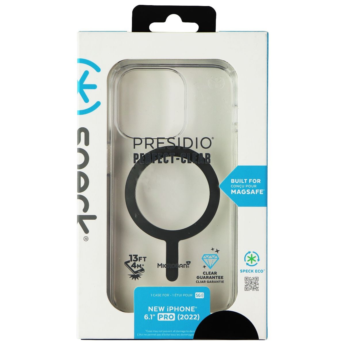 Speck Presidio Perfect Clear Case for MagSafe for iPhone 14 Pro - Silver/Clear Cell Phone - Cases, Covers & Skins Speck - Simple Cell Bulk Wholesale Pricing - USA Seller