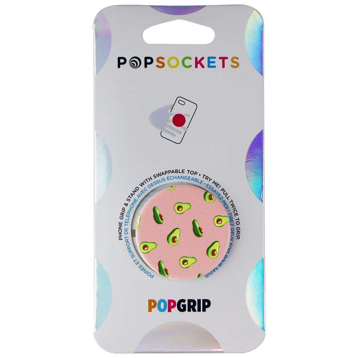 PopSockets PopGrip Expanding Stand and Grip with Swappable Top - Avocados Pink Cell Phone - Mounts & Holders PopSockets - Simple Cell Bulk Wholesale Pricing - USA Seller