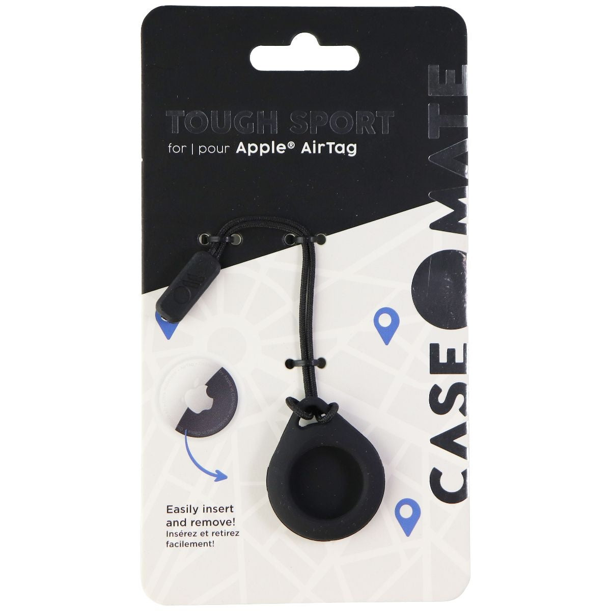 Case-Mate Tough Sport Keychain Case for Apple AirTag - Black GPS Accessories & Tracking - Tracking Devices Case-Mate - Simple Cell Bulk Wholesale Pricing - USA Seller