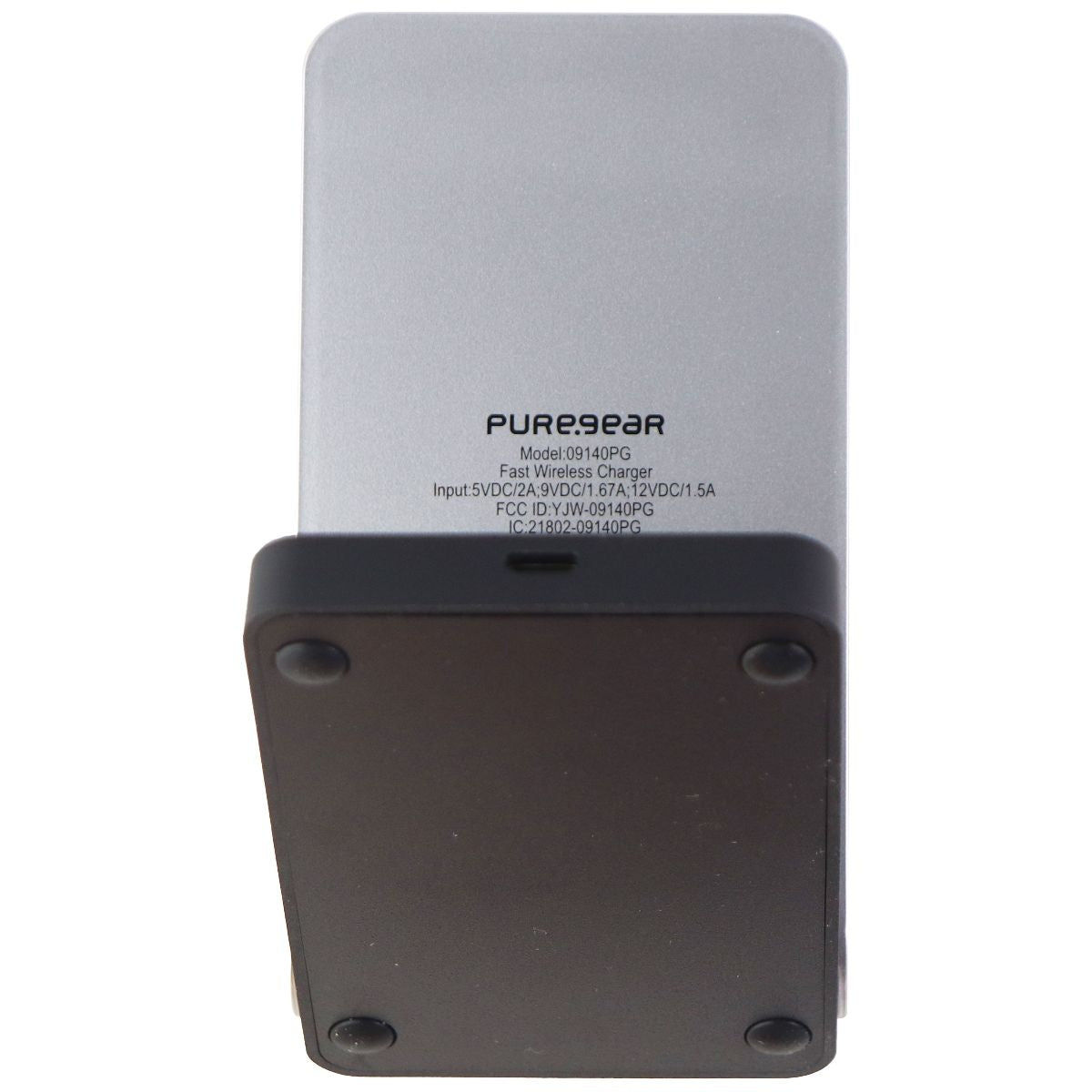 PureGear 15-Watt Fast Wireless Charging Stand for Qi Smartphones - Black/Silver Cell Phone - Chargers & Cradles PureGear - Simple Cell Bulk Wholesale Pricing - USA Seller