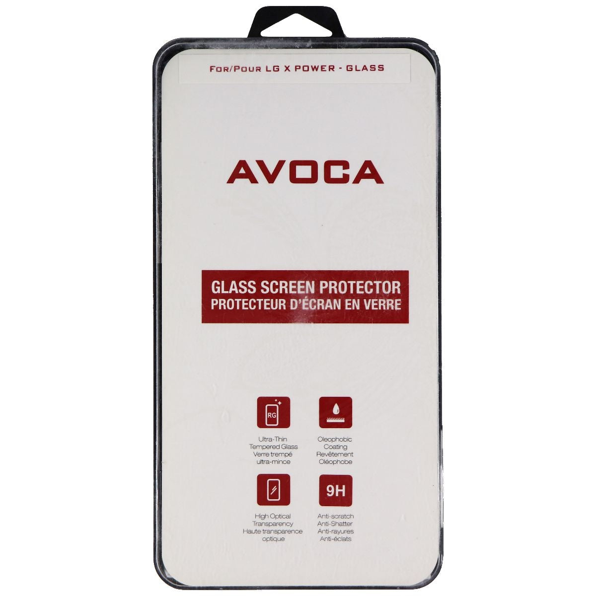 Avoca Glass Screen Protector for LG X Power Smartphone - Clear Cell Phone - Screen Protectors Avoca - Simple Cell Bulk Wholesale Pricing - USA Seller