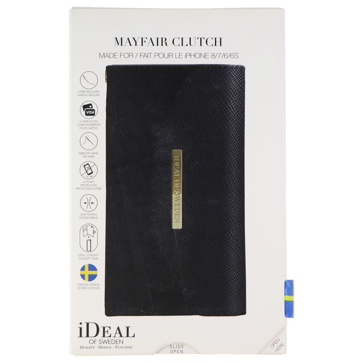 iDeal of Sweden Mayfair Clutch Wallet Case for Apple iPhone 8/7/6s/6 - Black Cell Phone - Cases, Covers & Skins iDeal of Sweden - Simple Cell Bulk Wholesale Pricing - USA Seller