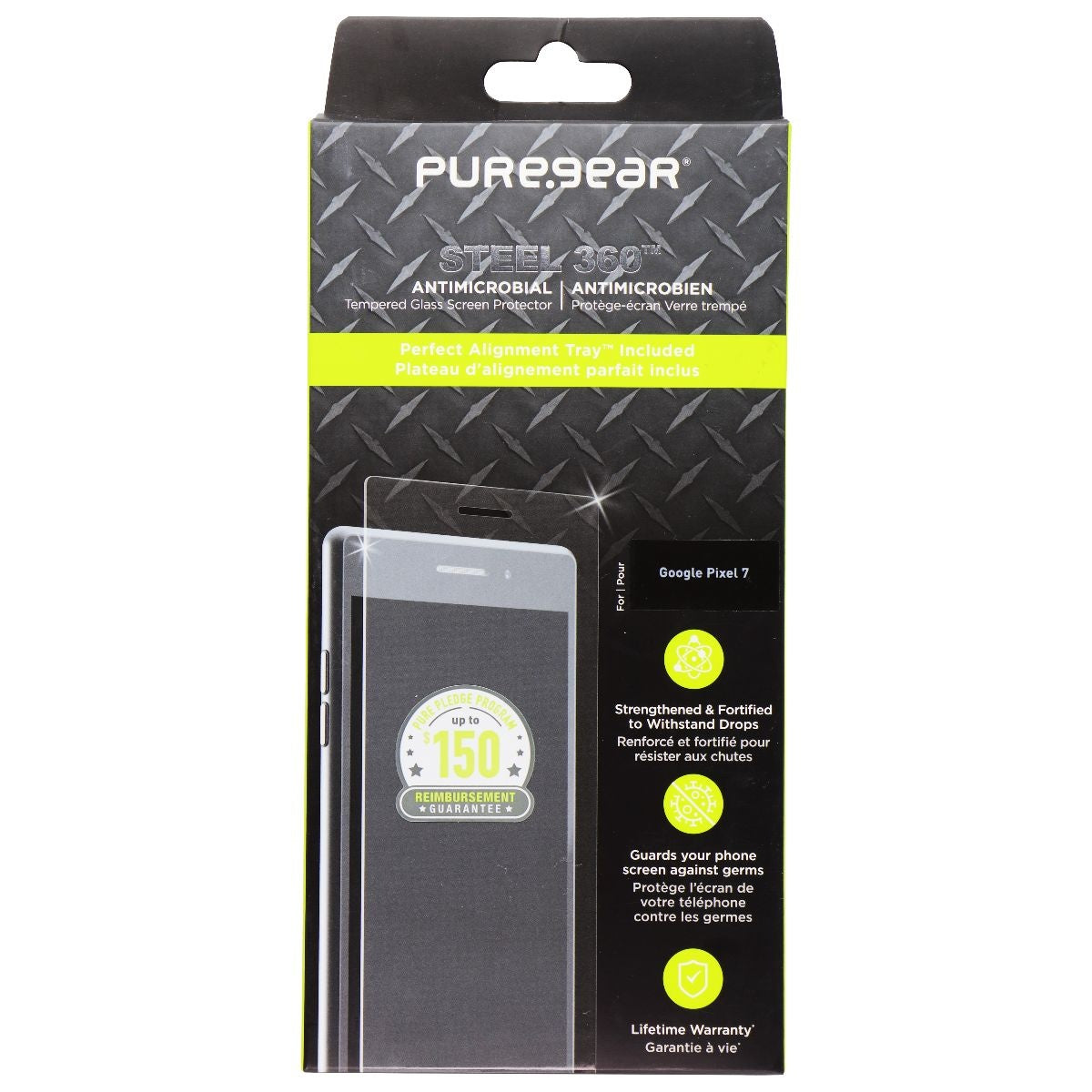 PureGear Steel 360 Screen Protector for Google Pixel 7 - Clear Cell Phone - Screen Protectors PureGear - Simple Cell Bulk Wholesale Pricing - USA Seller