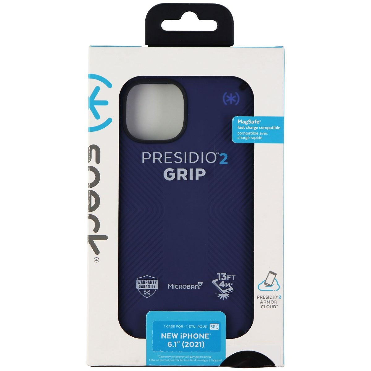 Speck Presidio2 Grip Case for Apple iPhone 13 - Coastal Blue / Black Cell Phone - Cases, Covers & Skins Speck - Simple Cell Bulk Wholesale Pricing - USA Seller