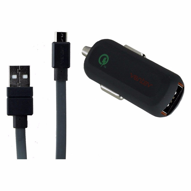 Ventev Dashport r1240 Mini 2.4A Car Charger with Micro-USB Cable - Gray Cell Phone - Chargers & Cradles Ventev - Simple Cell Bulk Wholesale Pricing - USA Seller