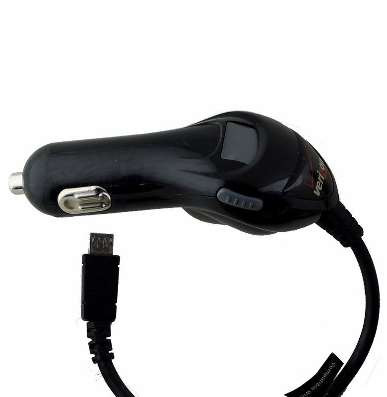 Verizon Universal Micro-USB Coiled Car Charger with Extra USB Port - Black Cell Phone - Chargers & Cradles Verizon - Simple Cell Bulk Wholesale Pricing - USA Seller