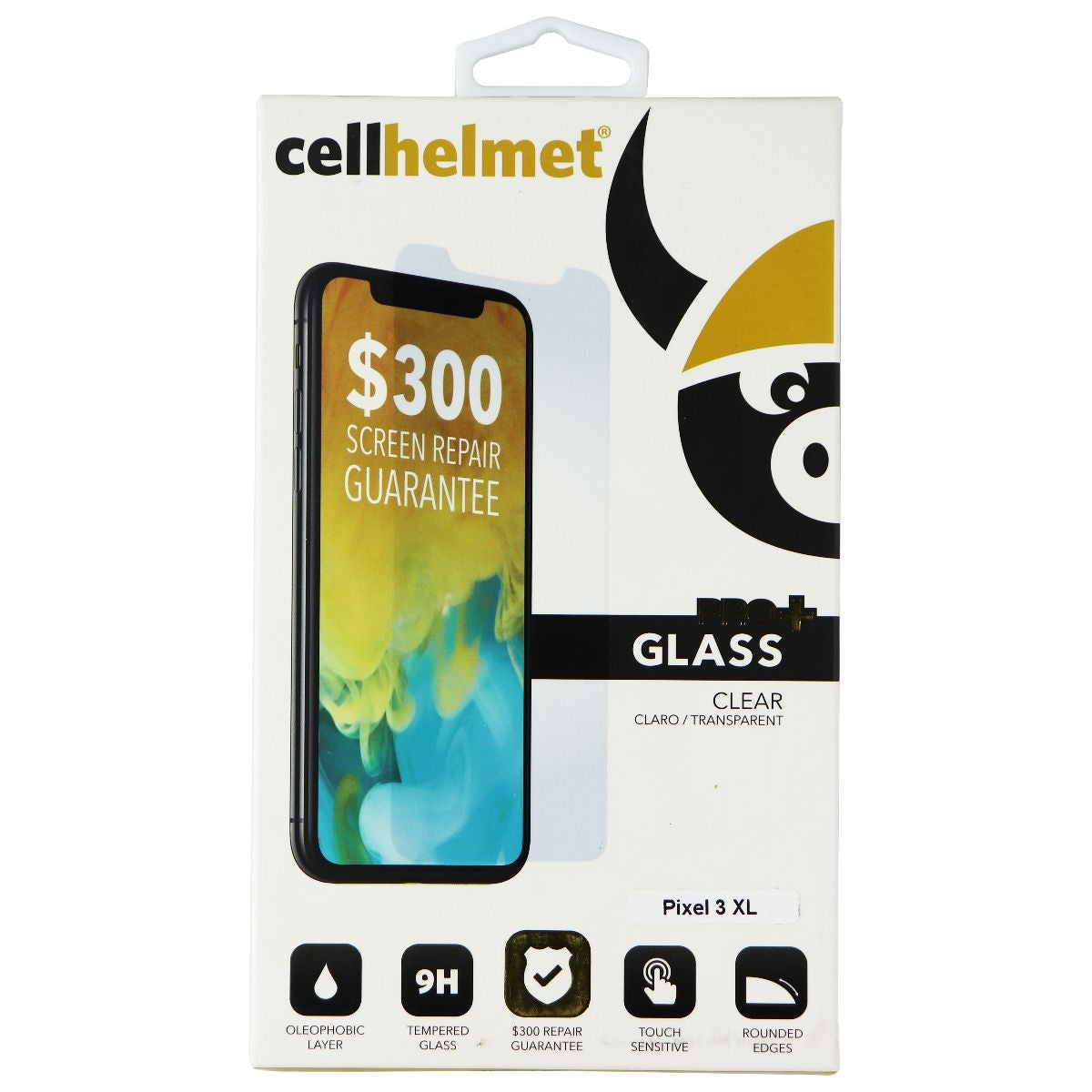 CellHelmet Glass Pro+ Series Screen Protector for Google Pixel 3 XL - Clear Cell Phone - Screen Protectors CellHelmet - Simple Cell Bulk Wholesale Pricing - USA Seller