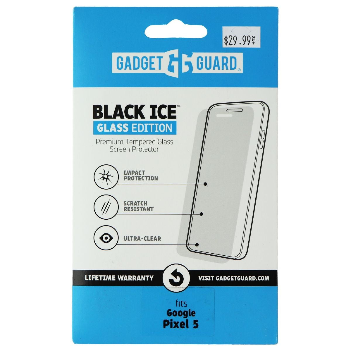 Gadget Guard Black Ice Edition Tempered Glass for Google Pixel 5 Cell Phone - Screen Protectors Gadget Guard - Simple Cell Bulk Wholesale Pricing - USA Seller