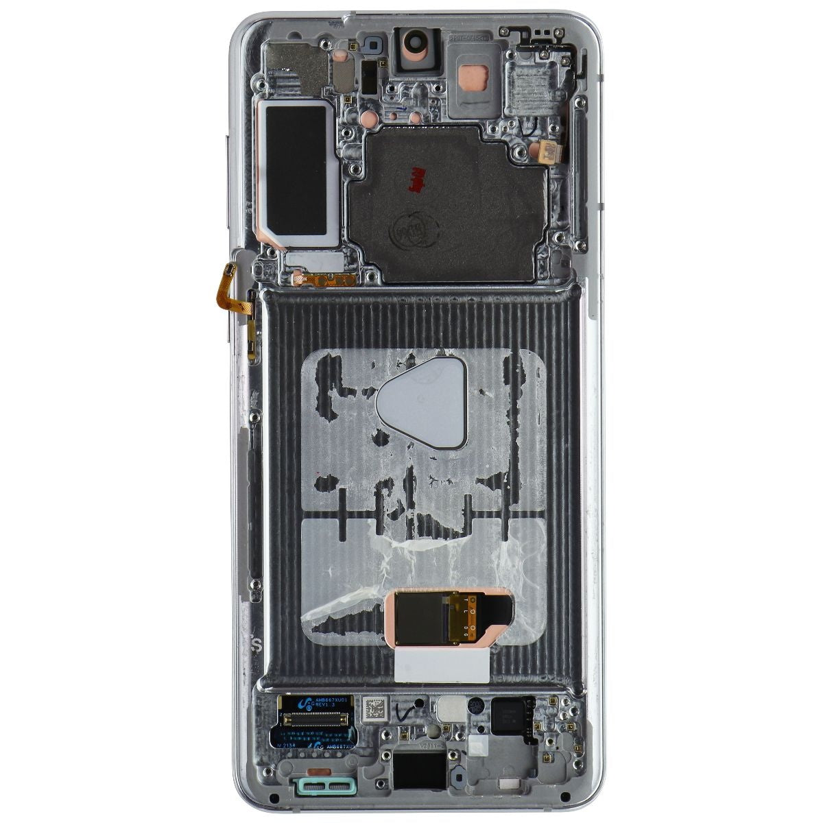 OLED Assembly with Frame for Samsung Galaxy S21+ (Plus) 5G - Silver Cell Phone - Replacement Parts & Tools Unbranded - Simple Cell Bulk Wholesale Pricing - USA Seller