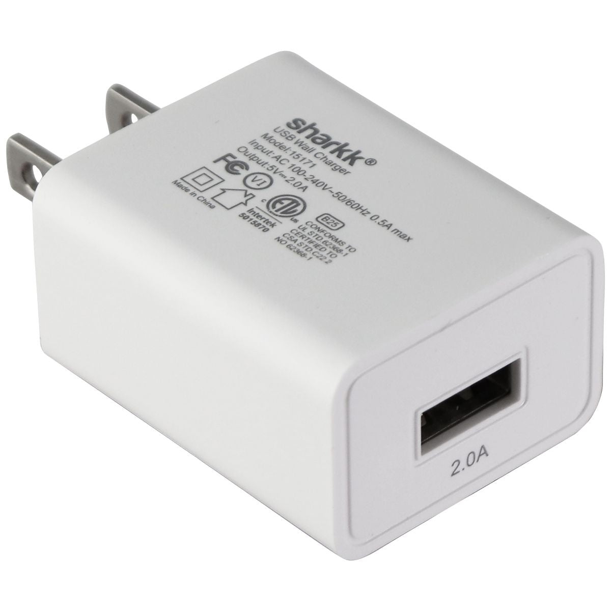 Sharkk (5V/2A) USB Wall Charger Travel Adapter - White (15171) Cell Phone - Chargers & Cradles Sharkk - Simple Cell Bulk Wholesale Pricing - USA Seller