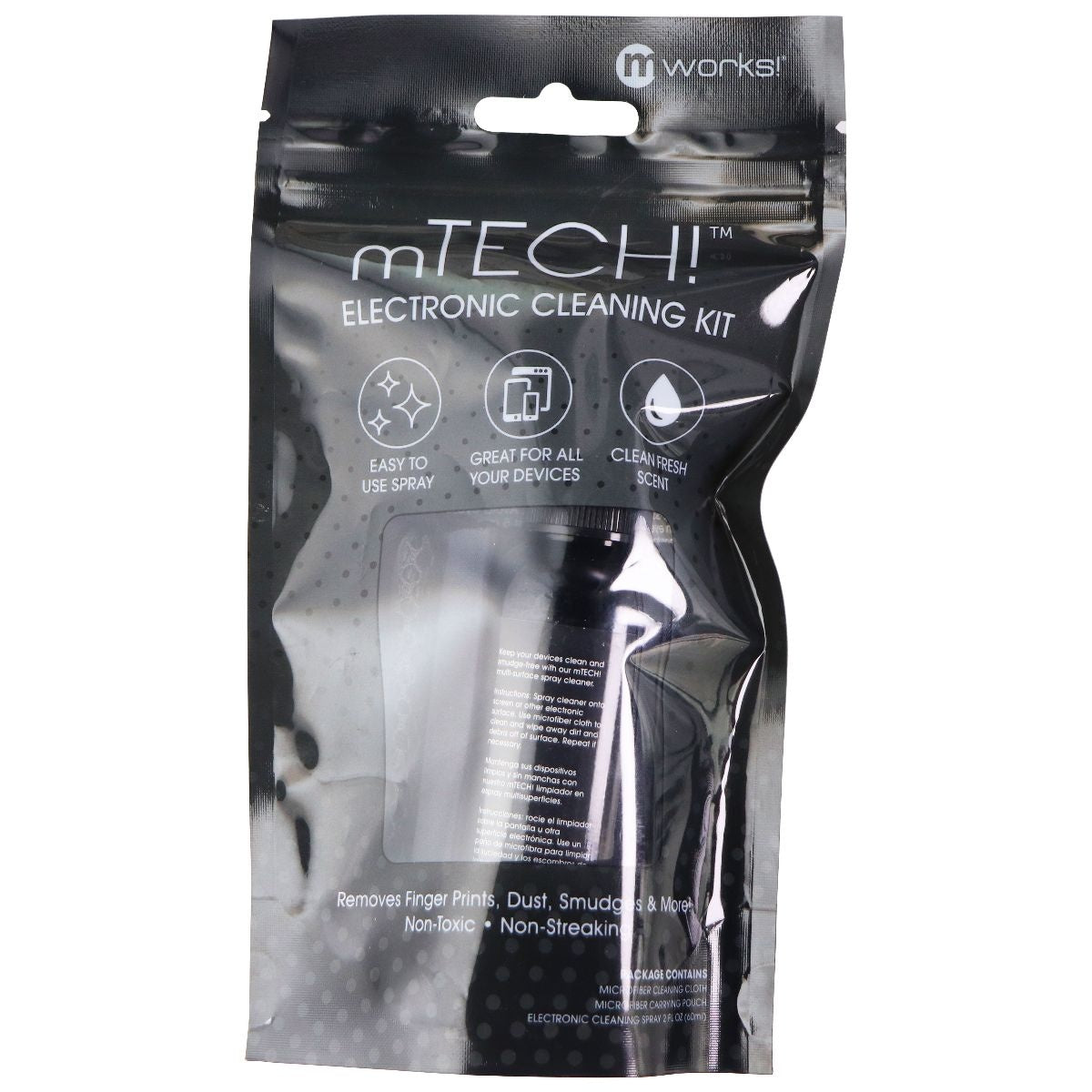 mWorks! mTech! Electronic Cleaning Kit with Spray Bottle & Cloth Cell Phone - Other Accessories mWorks! - Simple Cell Bulk Wholesale Pricing - USA Seller