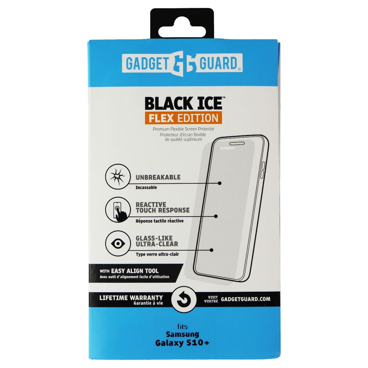 Gadget Guard Black Ice Flex Edition Screen Protection for Samsung Galaxy S10+ Cell Phone - Screen Protectors Gadget Guard - Simple Cell Bulk Wholesale Pricing - USA Seller