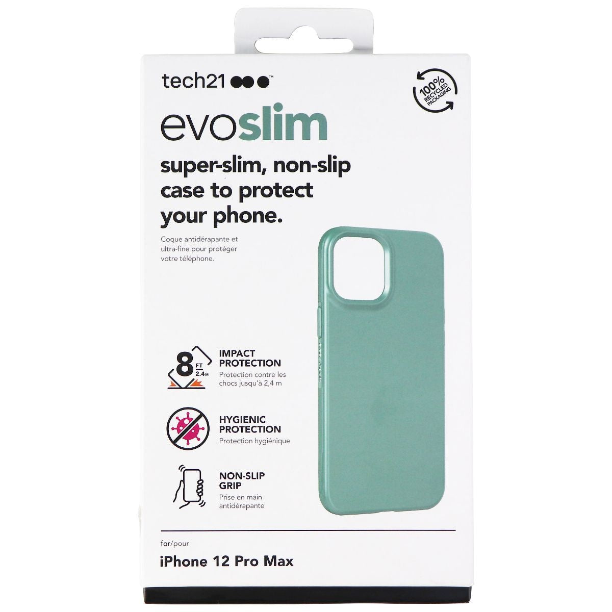 Tech21 EvoSlim Series Case for Apple iPhone 12 Pro Max - Midnight Green Cell Phone - Cases, Covers & Skins Tech21 - Simple Cell Bulk Wholesale Pricing - USA Seller