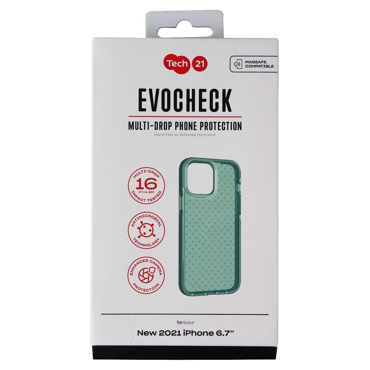 Tech21 Evo Check Series Gel Case for Apple iPhone 13 Pro Max - Sage Green Cell Phone - Cases, Covers & Skins Tech21 - Simple Cell Bulk Wholesale Pricing - USA Seller
