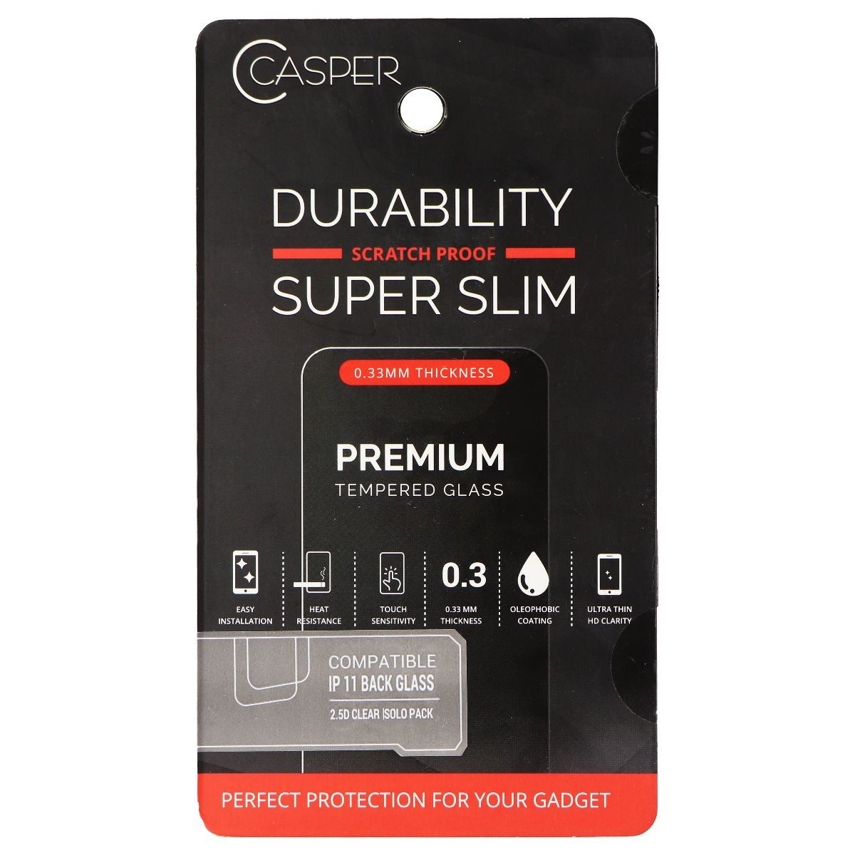 Casper Premium 9H Tempered Back Glass for Apple iPhone 11 - (Rear Glass Only) Cell Phone - Screen Protectors Casper - Simple Cell Bulk Wholesale Pricing - USA Seller