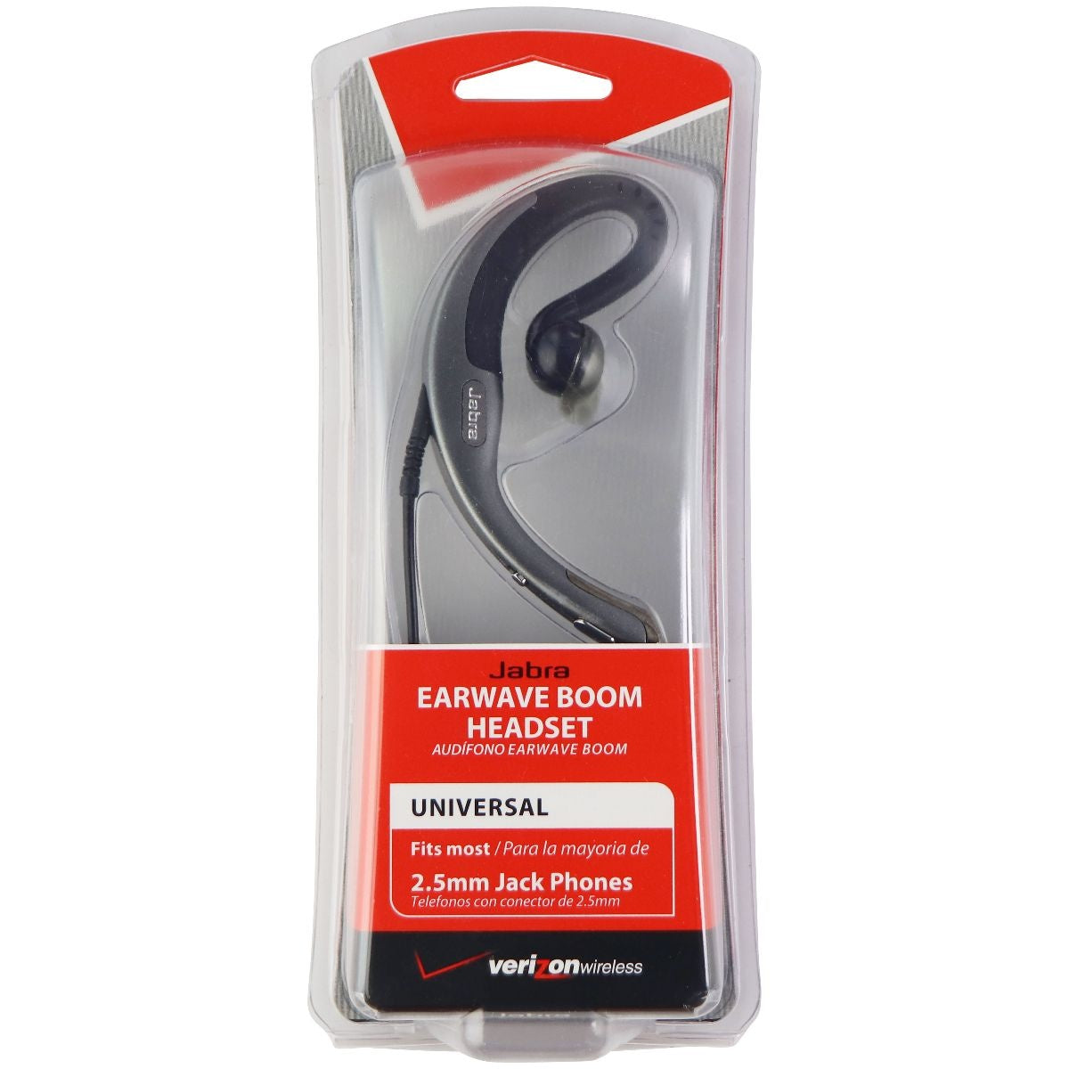 Jaba Earwave Boom Series Headset for 2.5mm Jacks - Gray / Black Cell Phone - Headsets Jabra - Simple Cell Bulk Wholesale Pricing - USA Seller