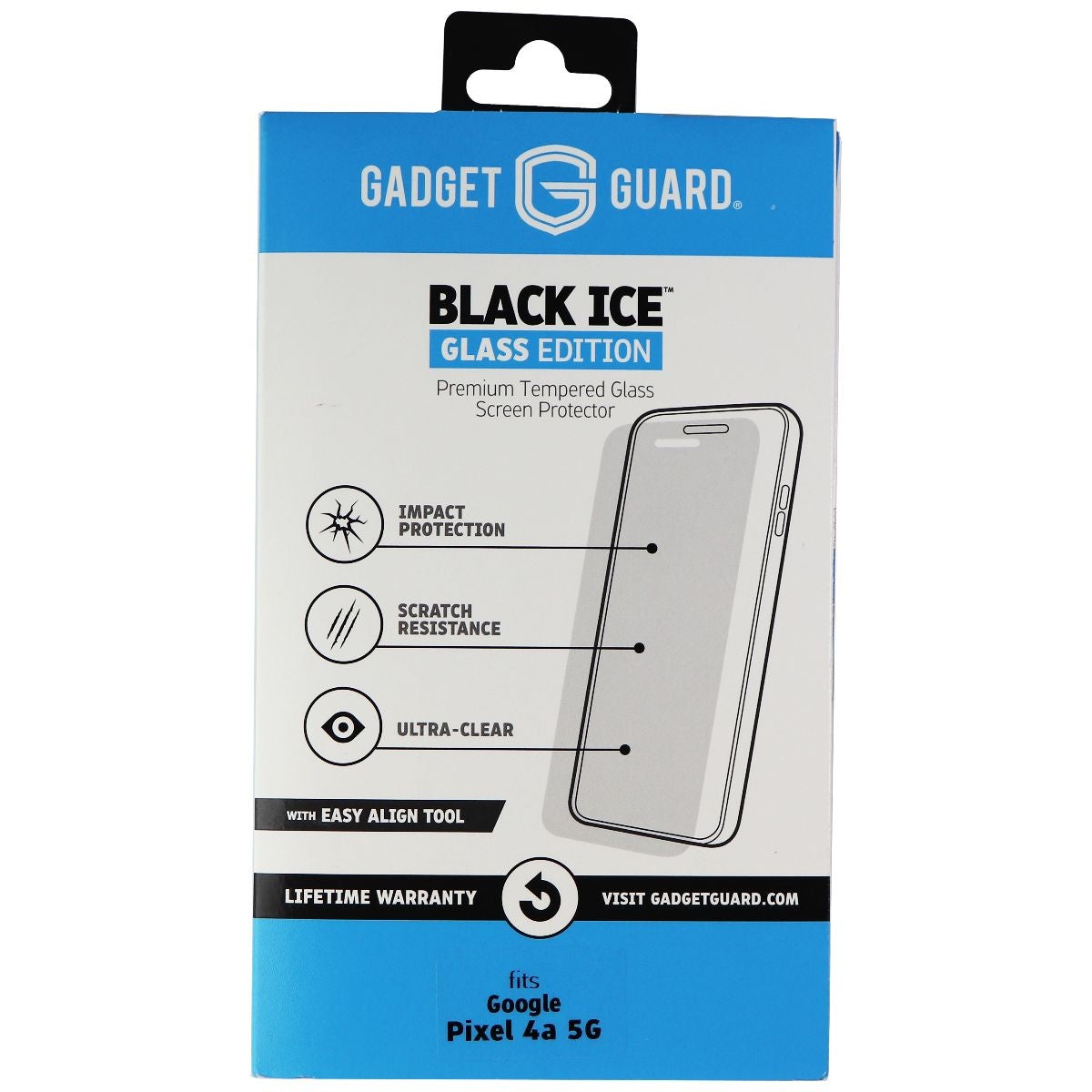 Gadget Gaurd Black Ice Glass with Align Tool for Google Pixel 4a 5G - Clear Cell Phone - Screen Protectors Gadget Guard - Simple Cell Bulk Wholesale Pricing - USA Seller