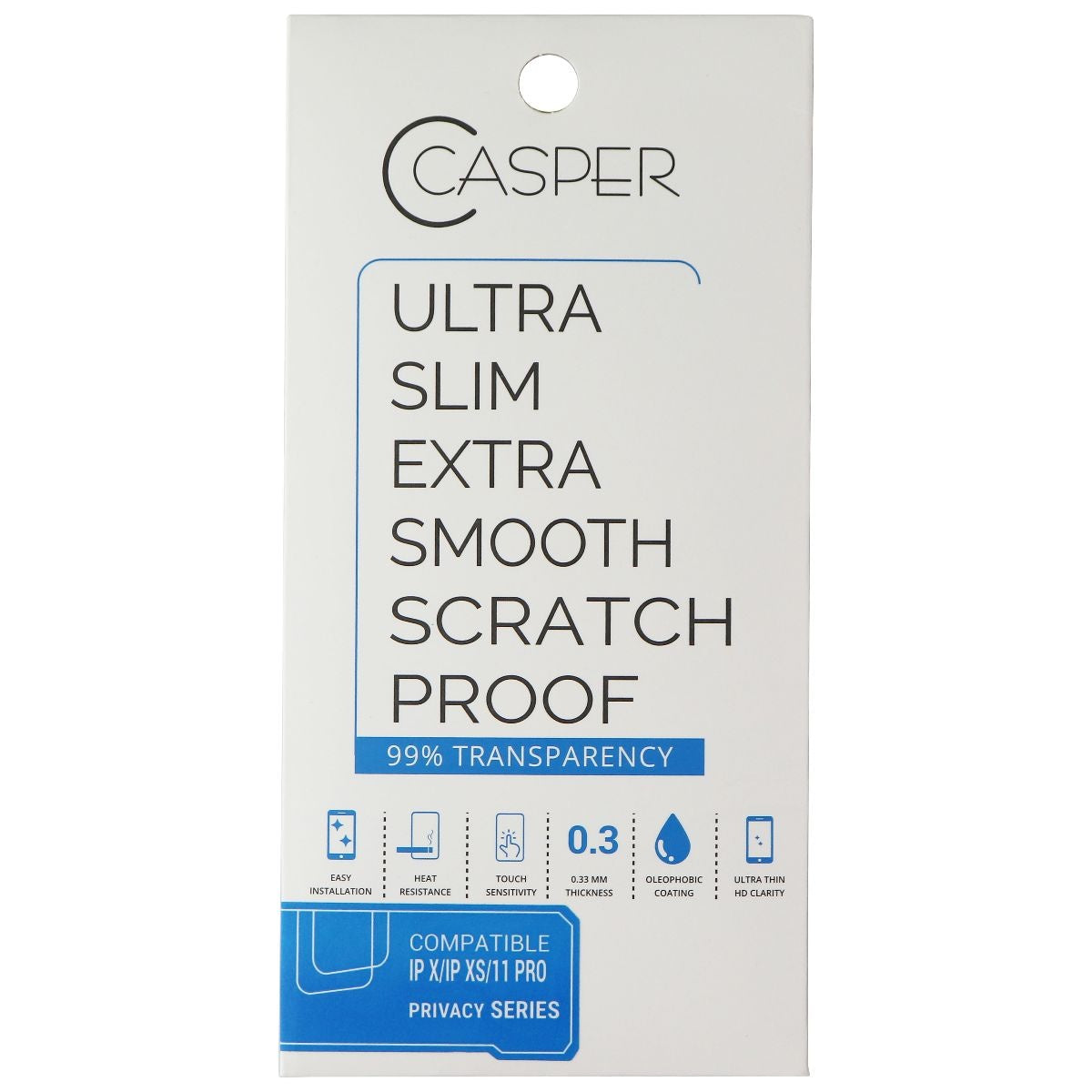 Casper Privacy Series Ultra Slim Screen Protector for Apple iPhone X/Xs/11 Pro Cell Phone - Screen Protectors Casper - Simple Cell Bulk Wholesale Pricing - USA Seller