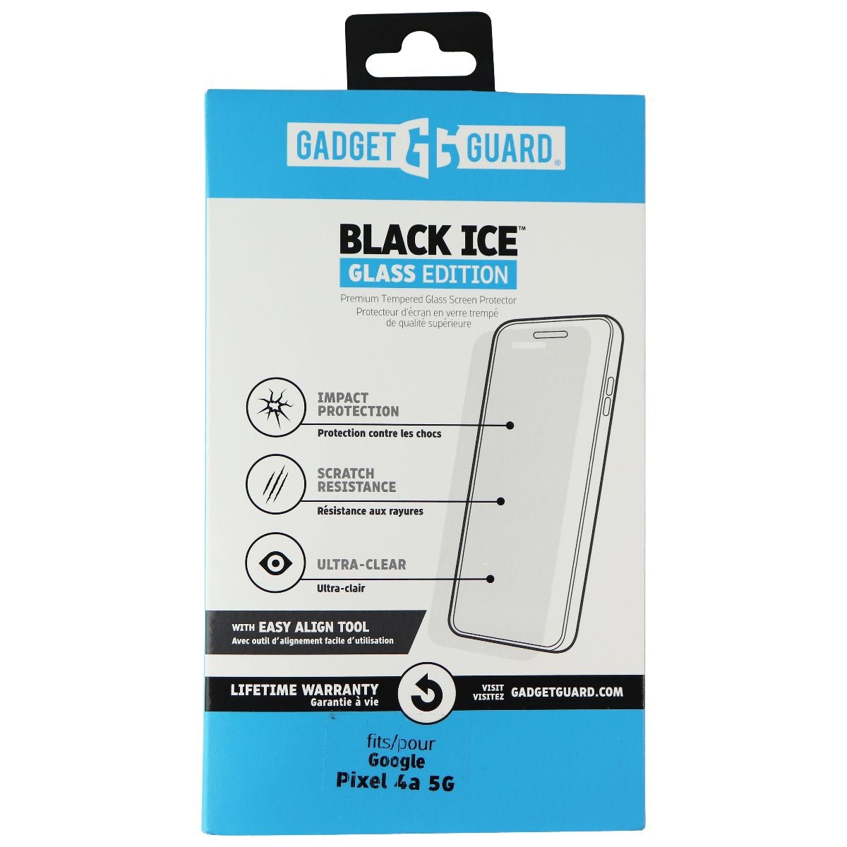 Gadget Guard Black Ice Glass Edition Screen Protector for Google Pixel 4a 5G Cell Phone - Screen Protectors Gadget Guard - Simple Cell Bulk Wholesale Pricing - USA Seller