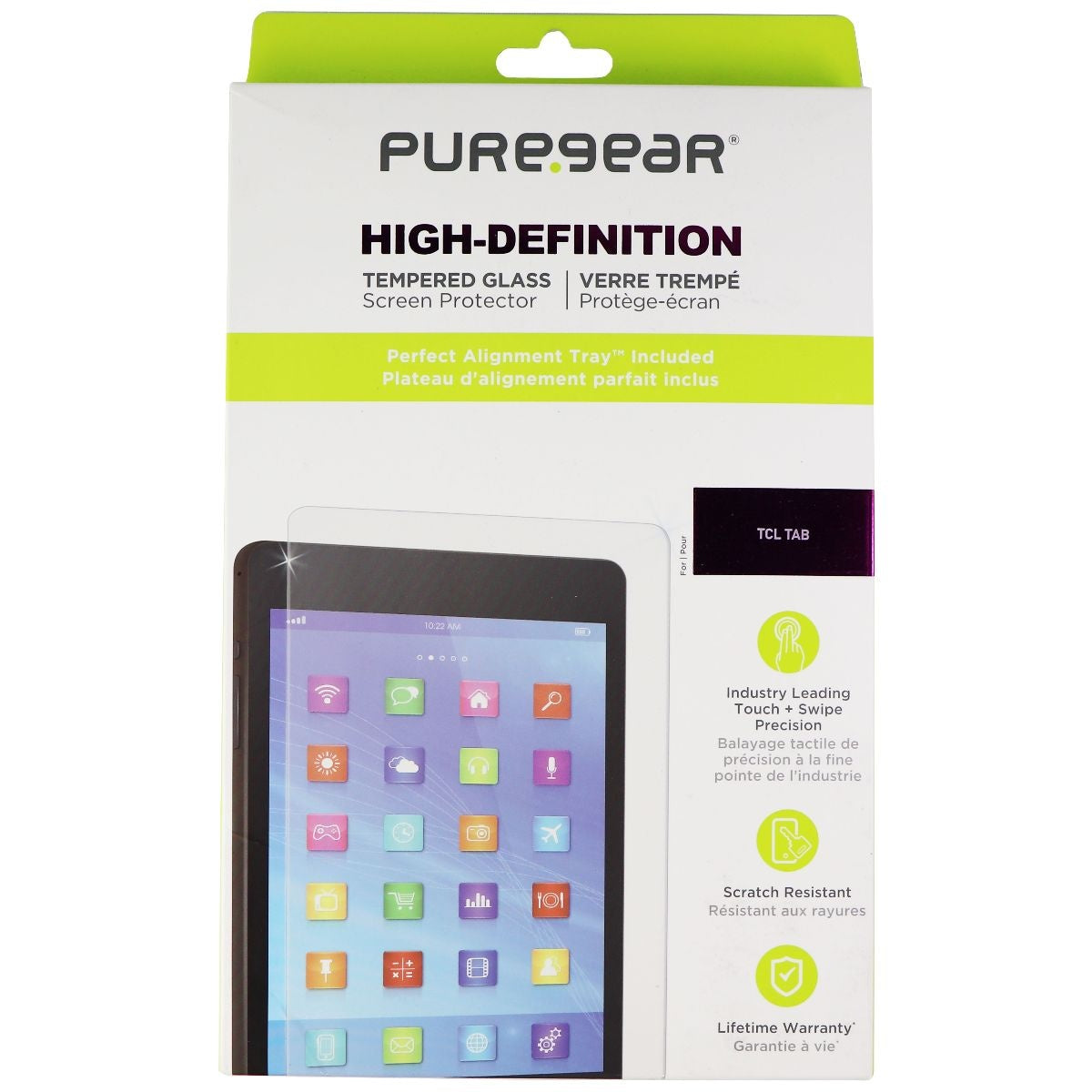 PureGear High-Definition Tempered Glass for TCL Tab - Clear iPad/Tablet Accessories - Screen Protectors PureGear - Simple Cell Bulk Wholesale Pricing - USA Seller
