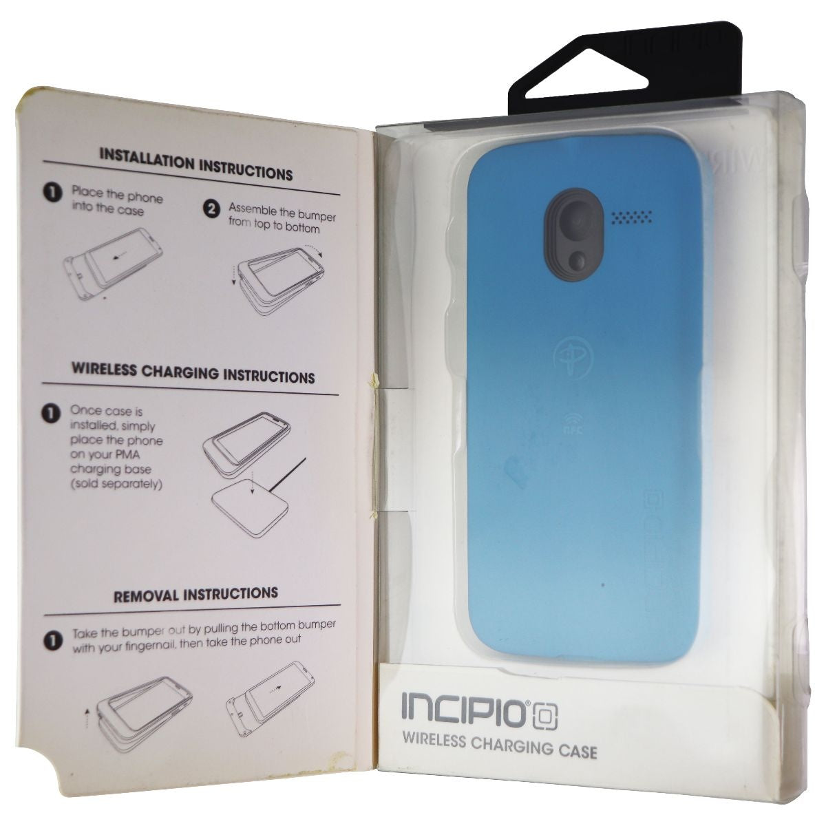 Incipio Wireless Charging Case for Motorola Moto X (XT1058) Smartphones - Blue Cell Phone - Cases, Covers & Skins Incipio - Simple Cell Bulk Wholesale Pricing - USA Seller