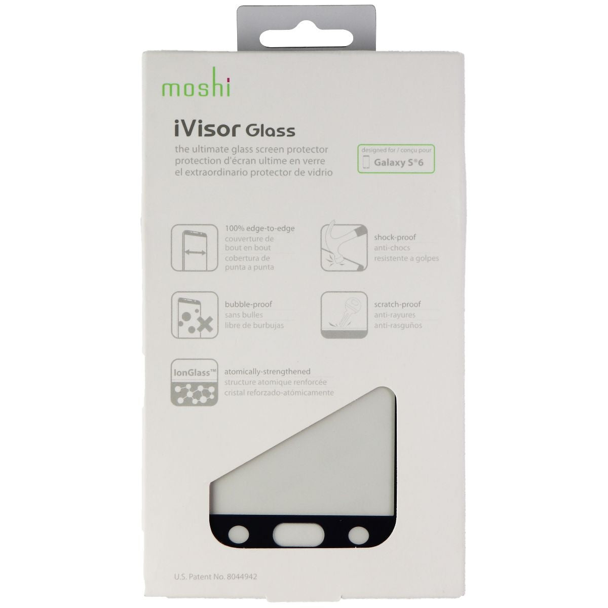 Moshi iVisor Tempered Glass Screen Protector for Samsung Galaxy S6 - Clear/Black Cell Phone - Screen Protectors Moshi - Simple Cell Bulk Wholesale Pricing - USA Seller