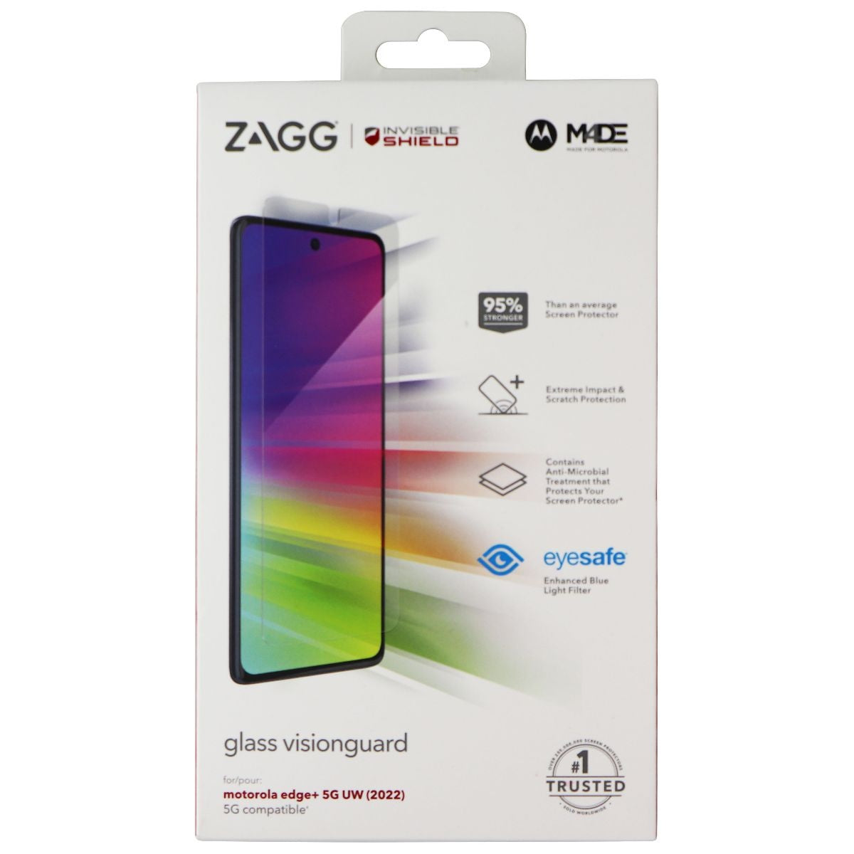 ZAGG InvisibleShield Glass Visionguard Screen for Motorola Edge+ 5G UW (2022) Cell Phone - Screen Protectors Zagg - Simple Cell Bulk Wholesale Pricing - USA Seller