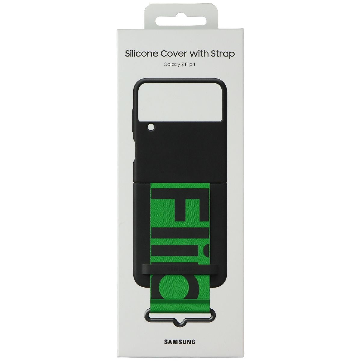 SAMSUNG Silicone Strap Cover for Samsung Galaxy Z Flip4 - Black Cell Phone - Cases, Covers & Skins Samsung - Simple Cell Bulk Wholesale Pricing - USA Seller
