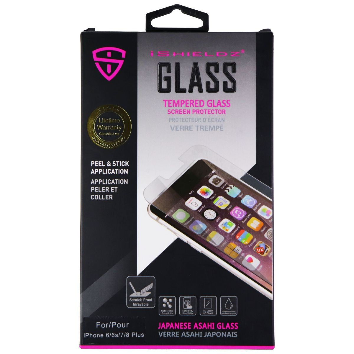 iShieldz Asahi Tempered Glass Screen Protector for iPhone 8 Plus/7 Plus - Clear Cell Phone - Screen Protectors iShieldz - Simple Cell Bulk Wholesale Pricing - USA Seller