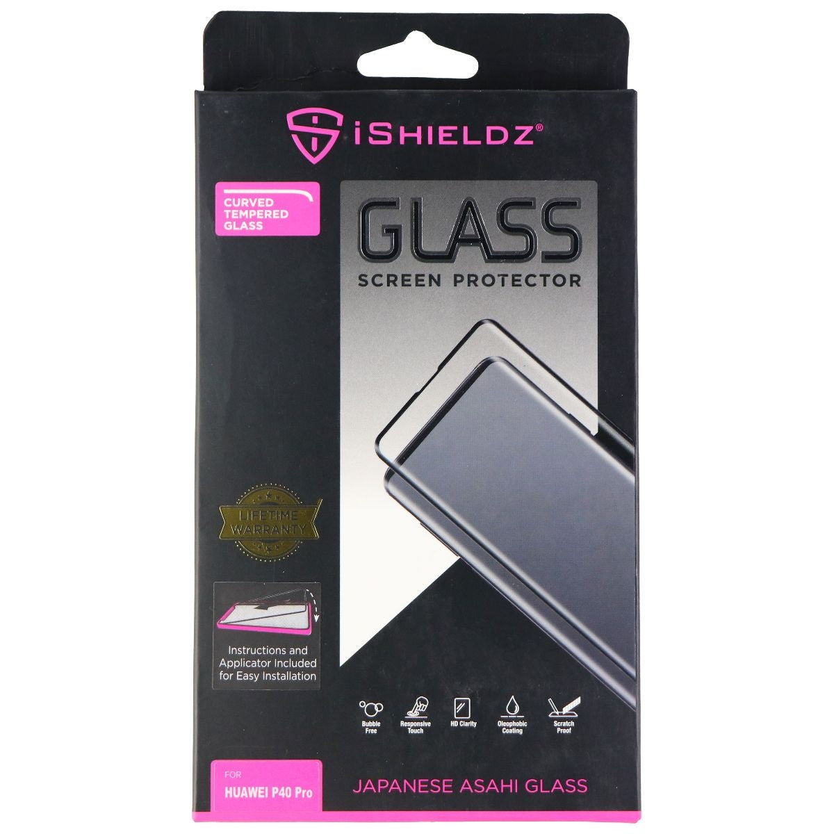 iShieldz Curved Tempered Glass with Applicator for Huawei P40 Pro - Clear Cell Phone - Screen Protectors iShieldz - Simple Cell Bulk Wholesale Pricing - USA Seller