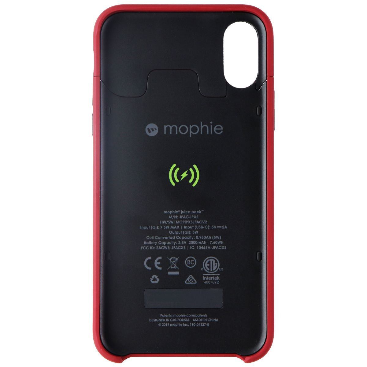 Mophie Juice Pack Access Protective Battery Case for Apple iPhone X/Xs - Red Cell Phone - Cases, Covers & Skins Mophie - Simple Cell Bulk Wholesale Pricing - USA Seller