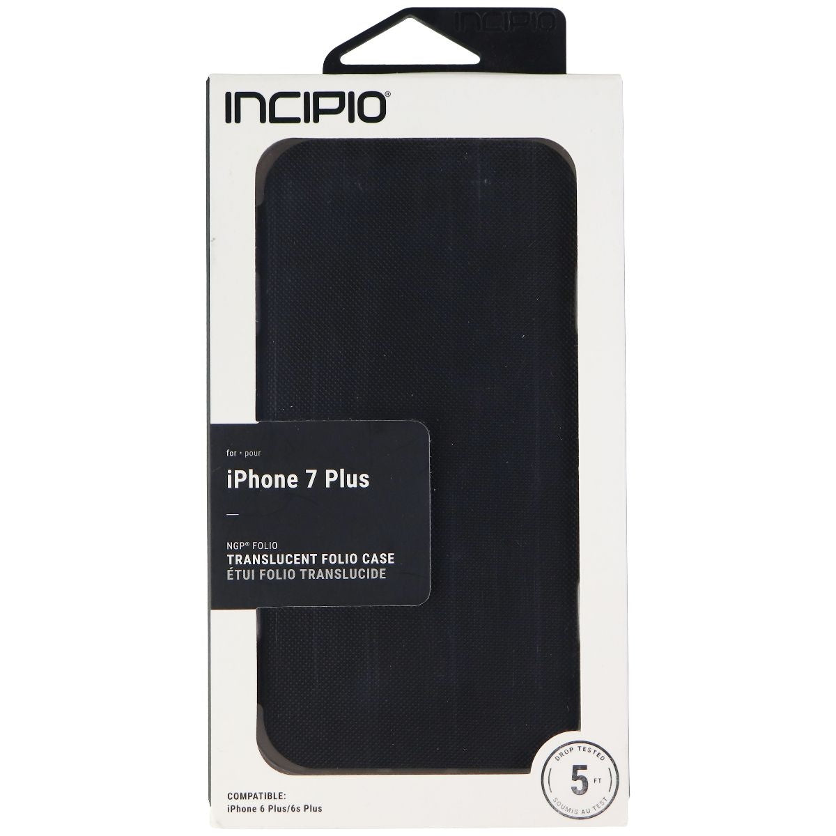 Incipio NGP Translucent Folio Case for iPhone 8 Plus/7 Plus - Clear/Black Cell Phone - Cases, Covers & Skins Incipio - Simple Cell Bulk Wholesale Pricing - USA Seller