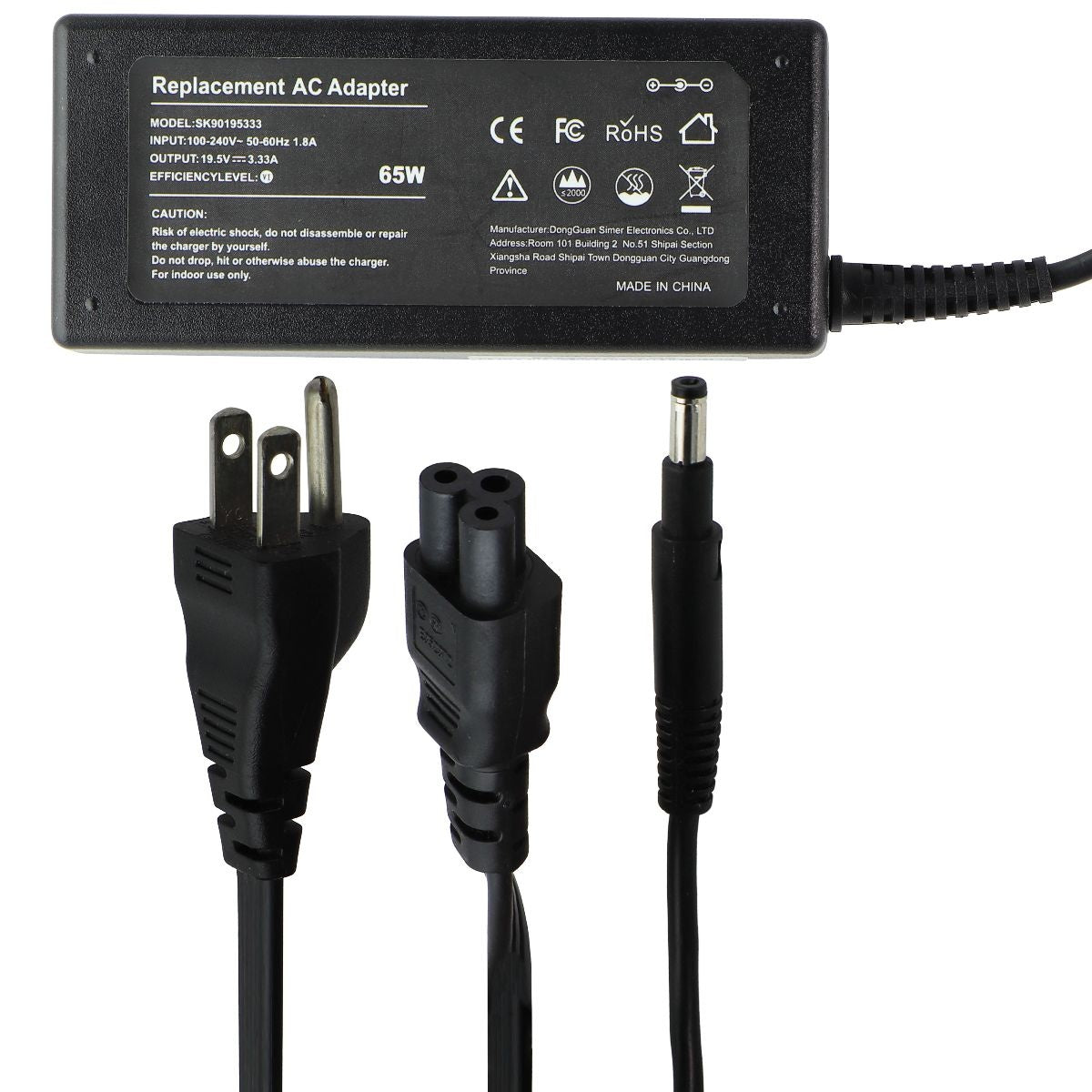 Generic Replacement AC Adapter (65W/19.5V/3.33A) for HP Pavillion Laptops - Blk Computer Accessories - Laptop Power Adapters/Chargers Unbranded - Simple Cell Bulk Wholesale Pricing - USA Seller
