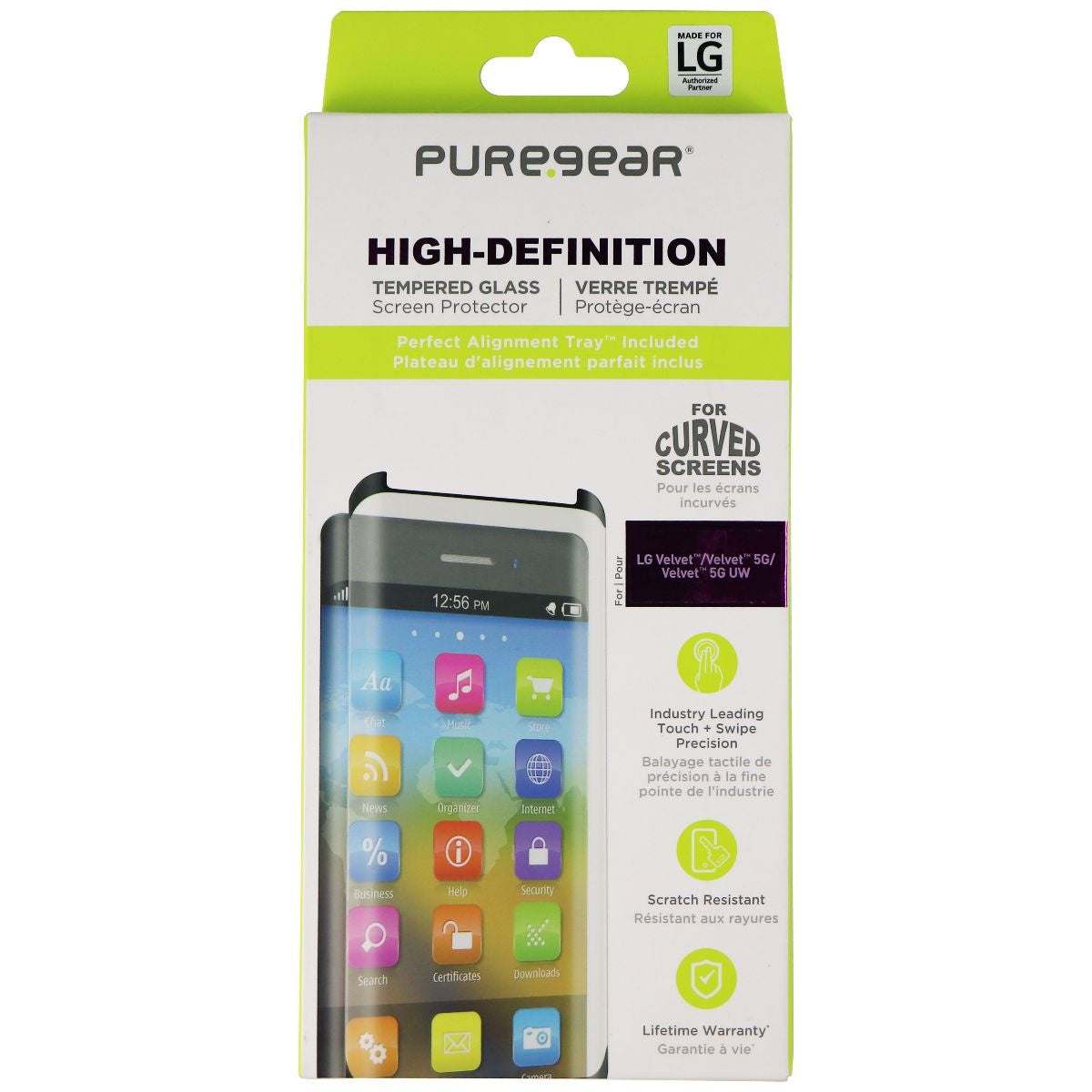 PureGear HD Curved Tempered Glass for LG Velvet 5G / Velvet 5G UW - Clear Cell Phone - Screen Protectors PureGear - Simple Cell Bulk Wholesale Pricing - USA Seller