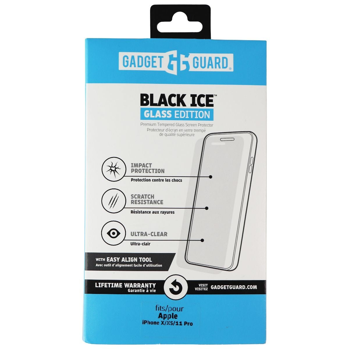 Gadget Guard Black Ice Glass Edition Screen Protector for Apple iPhone Xs/11 Pro Cell Phone - Screen Protectors Gadget Guard - Simple Cell Bulk Wholesale Pricing - USA Seller