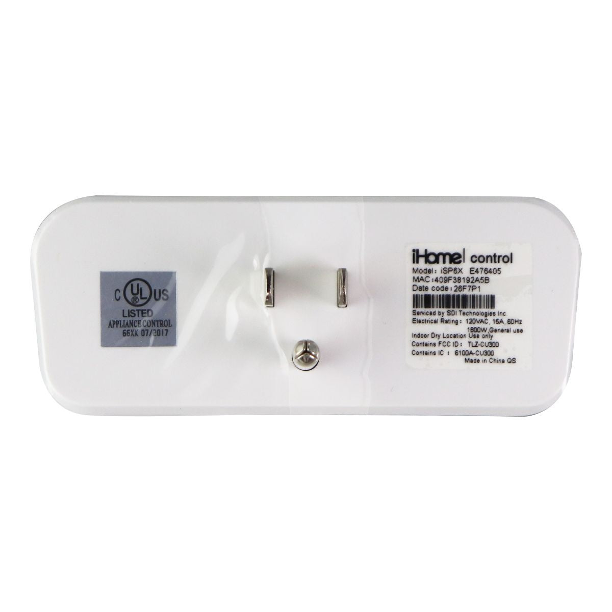 iHome WiFi Smart Plug (1-Pack) for use with Alexa, Google Assistant - White Cell Phone - Other Accessories iHome - Simple Cell Bulk Wholesale Pricing - USA Seller