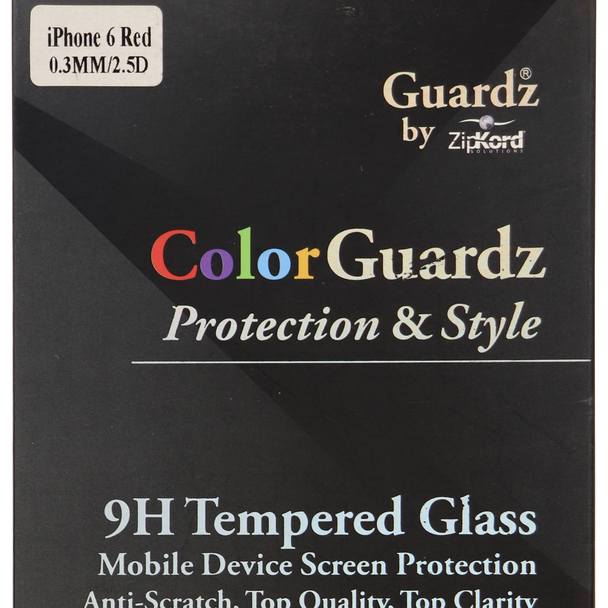 ZipKord ColorGuardz 9H Tempered Glass for iPhone 6s 6 - Metallic Red Border Cell Phone - Screen Protectors ZipKord - Simple Cell Bulk Wholesale Pricing - USA Seller